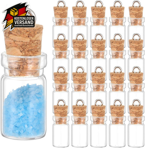 Mini glasflaschen mit korken - mit,