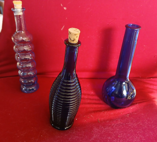 Kleine blaue glas - 3, glas-flaschen
